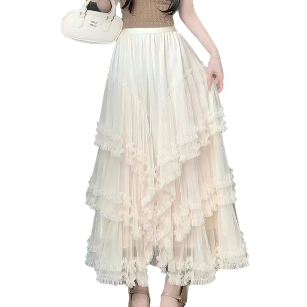 

Spring New Hip Covering Slimming High-End Sense Veil Skirt for Women Fairy Skirt Fashion Trendy Half Skirt
