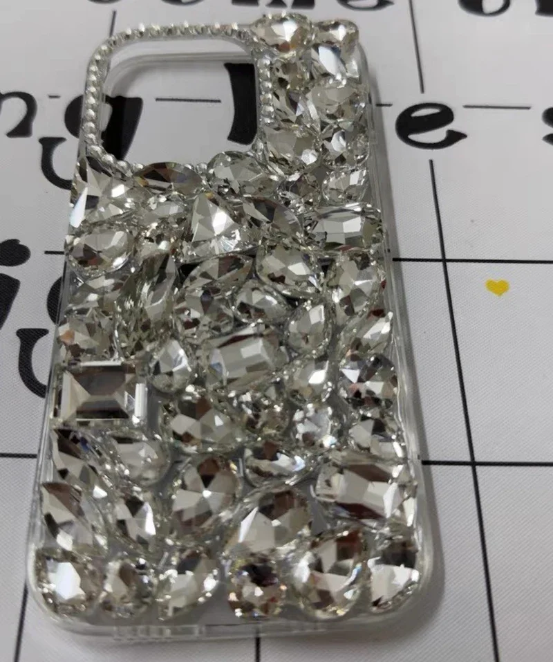 Luxo brilhante strass caso de telefone para iphone 11 12 13 15 16 pro max macio pára-choques protetor em 14 7 8 mais glitter diamante capa