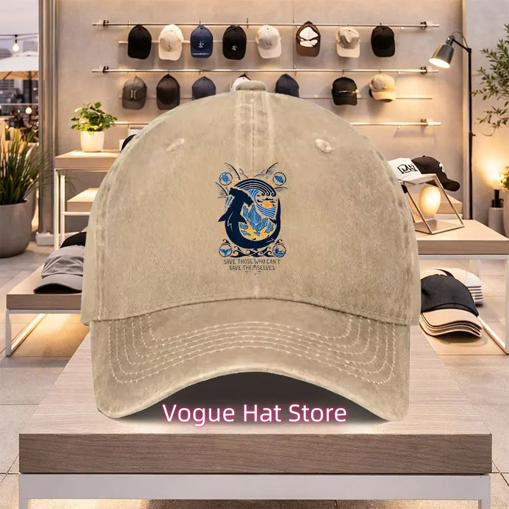 A Versatile Trendy Baseball Cap for Spring And Summer Featuring Projecth2O Marine Animals, Perfect for Valentine'S Day Celebrati