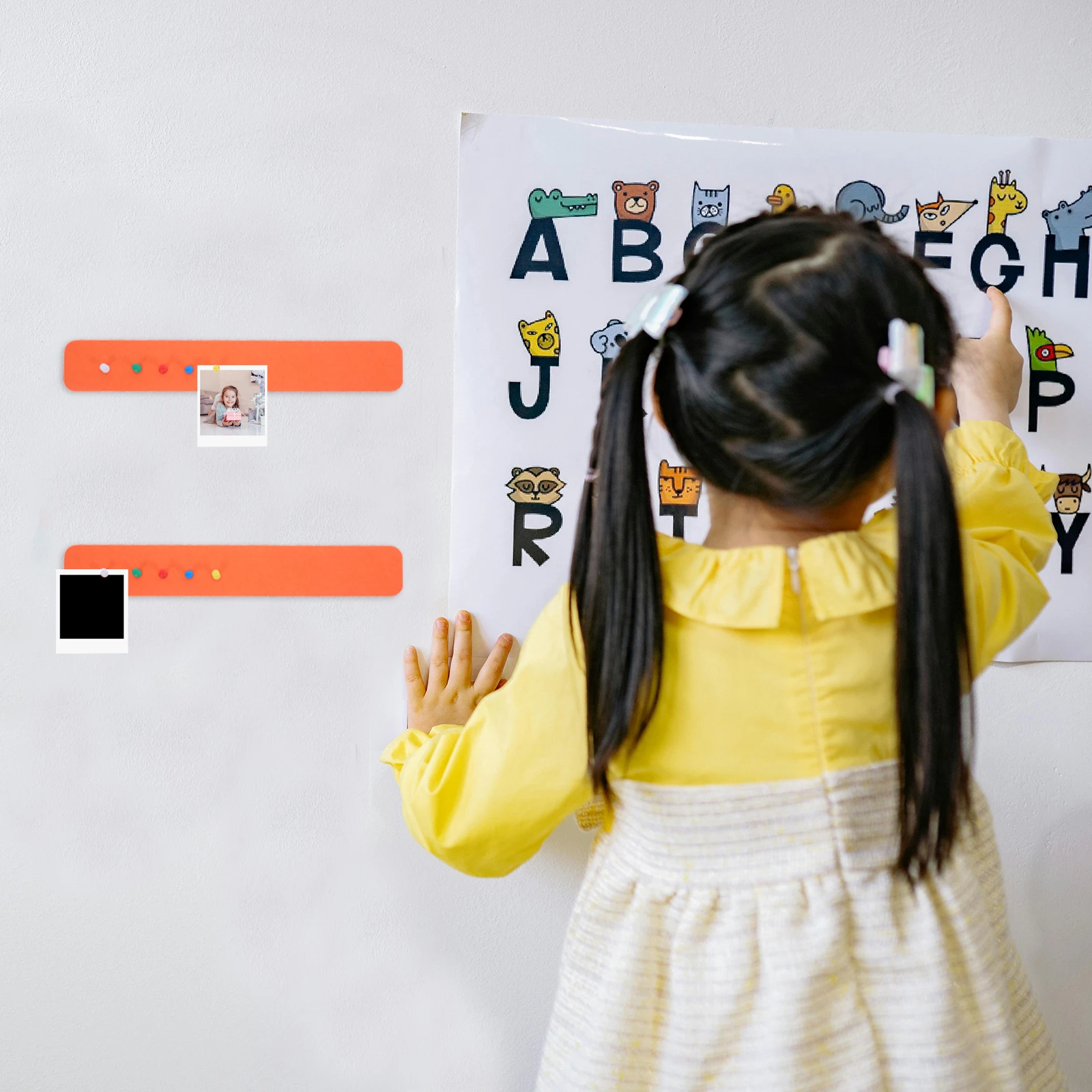 

5pcs Felt Pin Self Adhesive Bulletin Home Office Memo Notice Wall Hanging Boards for School Kitchen Announcement Strips