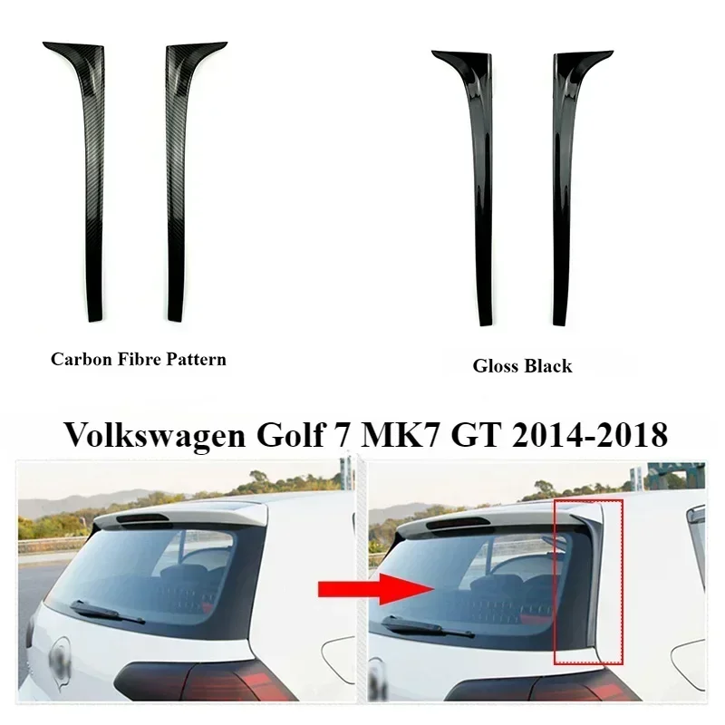 2 Pcs High Quality Rear Window Side Trunk Spoiler Canard Canards Splitter Accessories For Volkswagen Golf 7 MK7 Rline 2014-2018