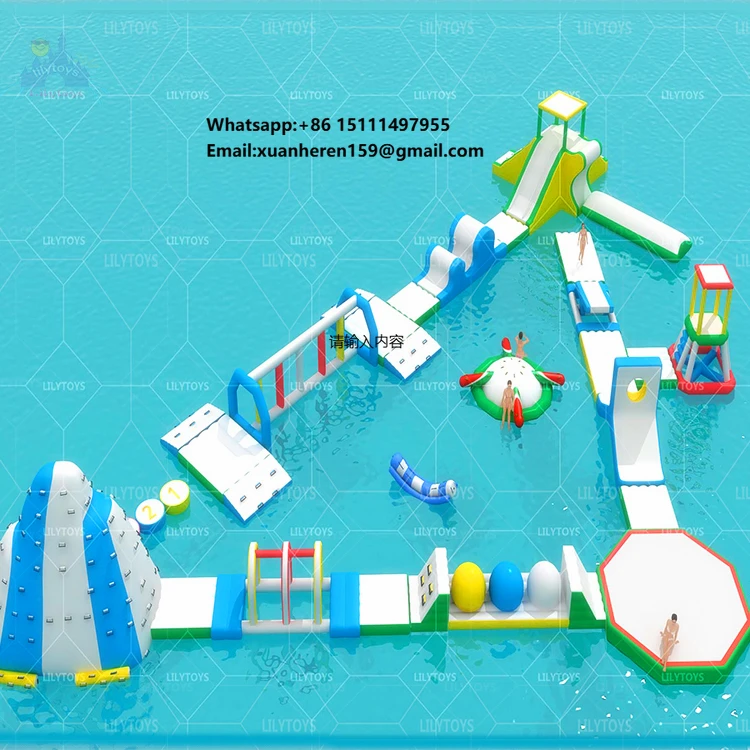 

Floating Aqua Park Modular Water Playground for Resort Lake Family Fun Project Factory Direct Supply