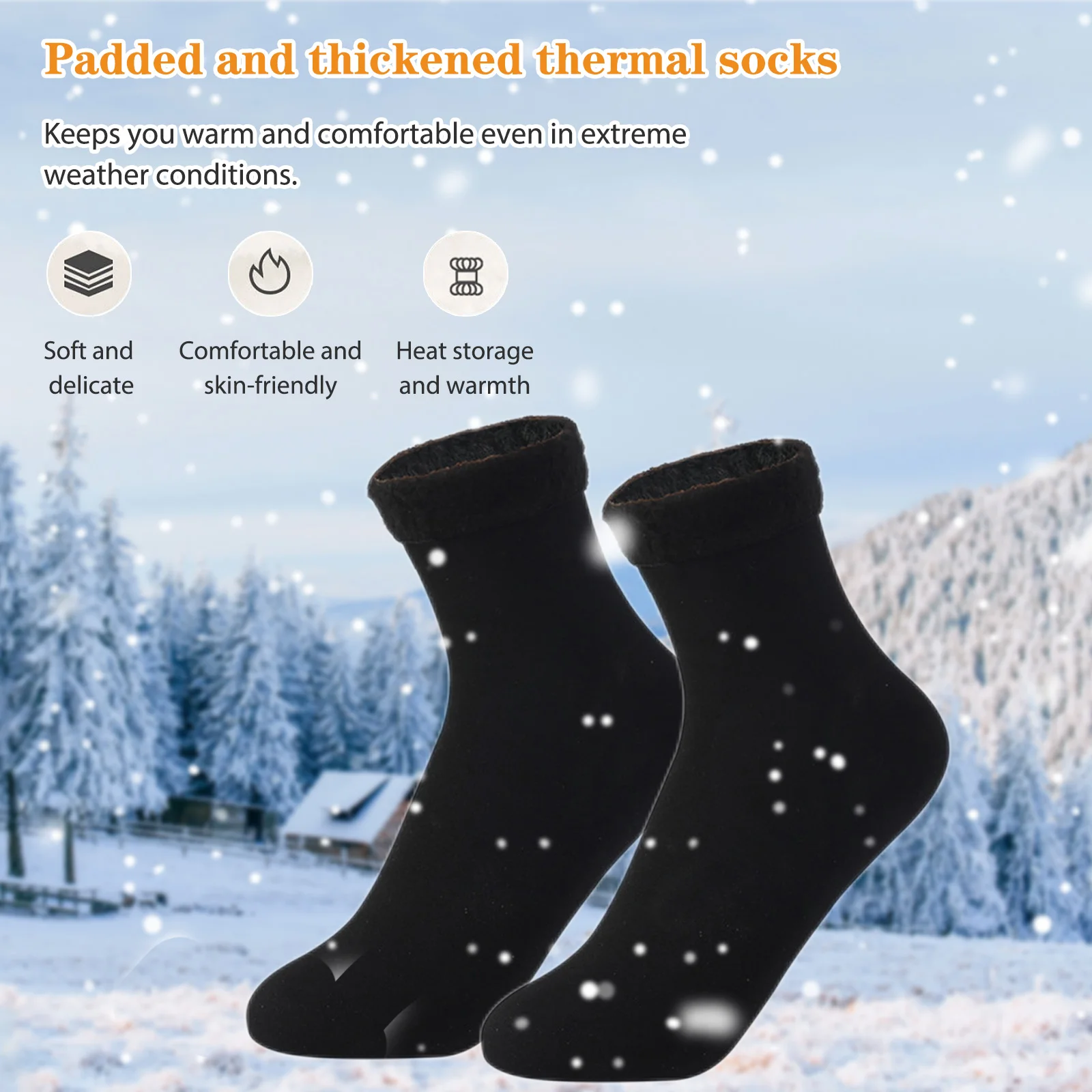 

1 Pair Winter Warm Stockings Breathable Polyester Home Floor Stockings Hand Washable High Elastic Anti-pilling for Family Friend