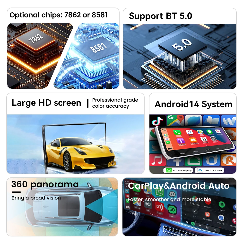 

Автомобильный радиоприемник Carplay Android 14, GPS-навигация для Chevroler Silverado 2013-2019/GMC-Sierra 2014-2020, автомультимедиа