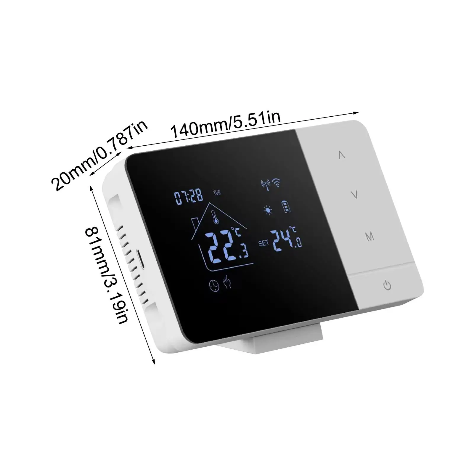 ترموستات لتطبيق المنزل والتحكم الصوتي واي فاي وحدة تحكم في درجة الحرارة مع شاشة تعمل باللمس للمنزل RV فندق غرفة المعيشة الداخلية #6