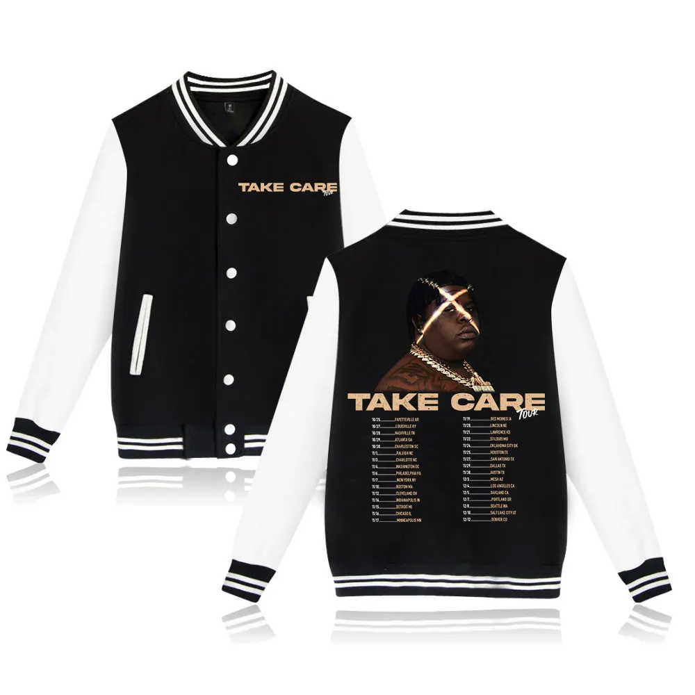 BigXThaPlug Take Care Tour 2024 Jacket Women Men Long Sleeved Baseball Jacket Trend Casual Baseball Uniform