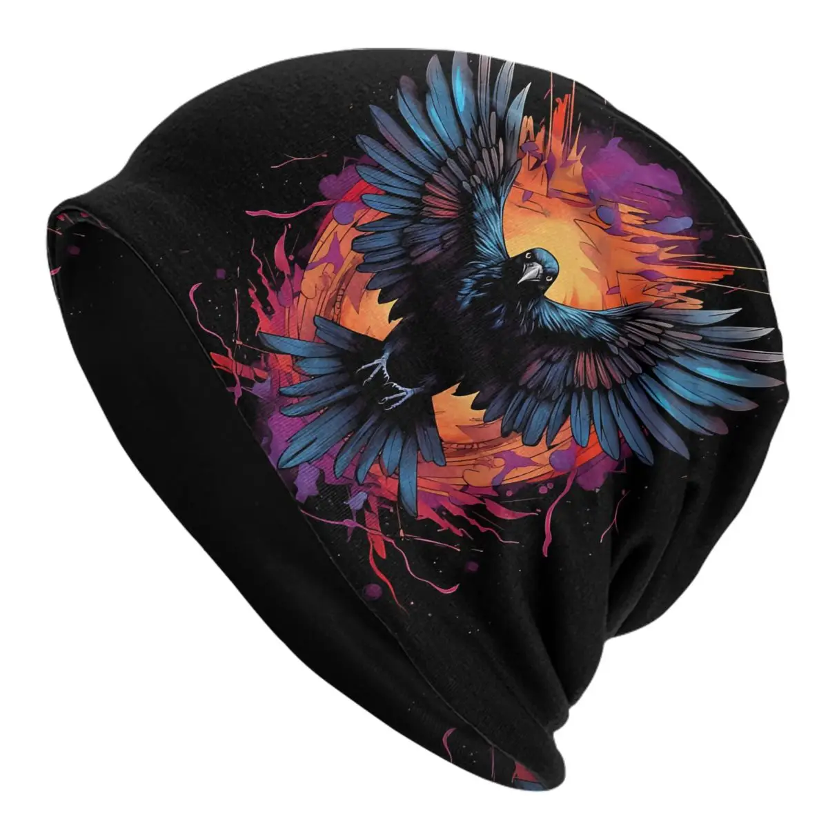 Fire Raven (2) Unisex Bonnet Thin Cycling Hats Double Layer Hat Breathable Caps