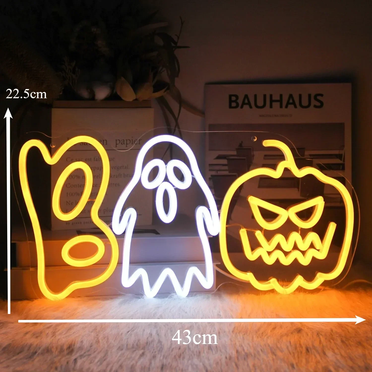 USB Powered Halloween LED Neon Light Sign, fantasma, abóbora, Wall Decor, casa, quarto, Party Decor