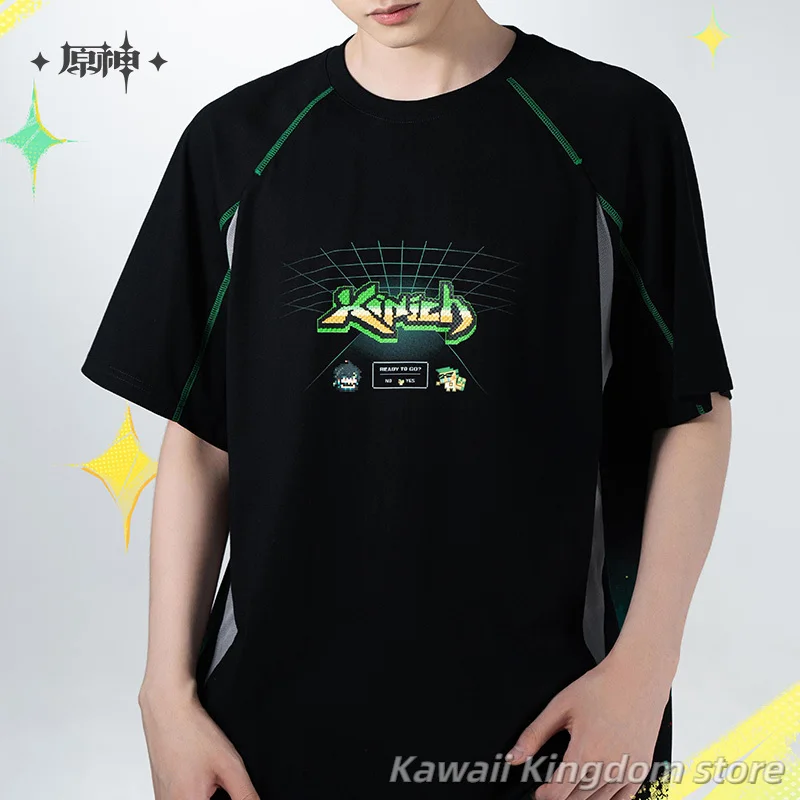

Game Mihoyo Genshin Impact Figure Kinich T-shirt Cosplay Costume Anime Role Play Man Woman Clothes Half sleeve TEE