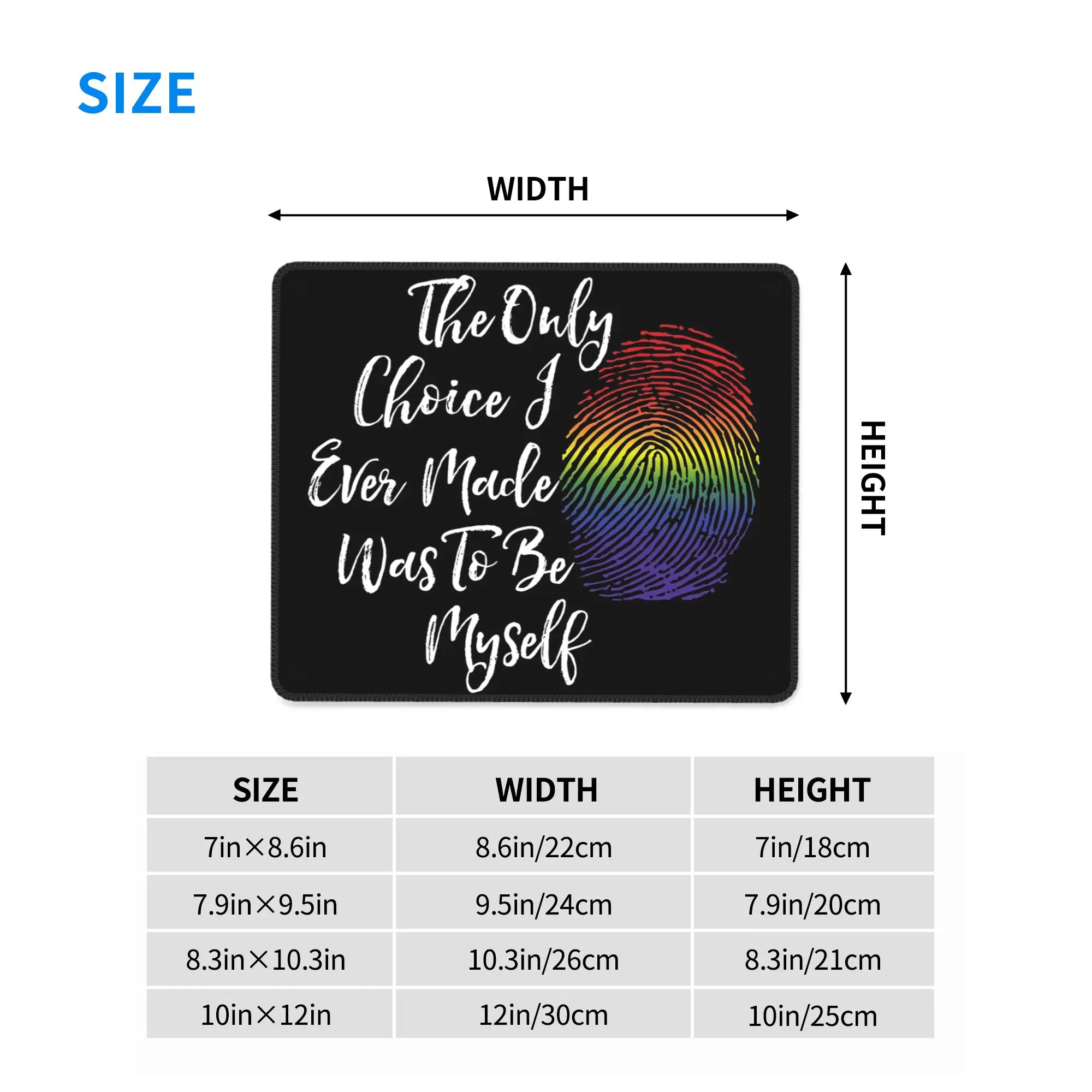 Faux Glitter Rainbow Pride Flag LGBT Gay Lesbian Mouse Pad Computer Keyboard Mouse Mat PC Laptop Desk Mat Accessories Table Mats