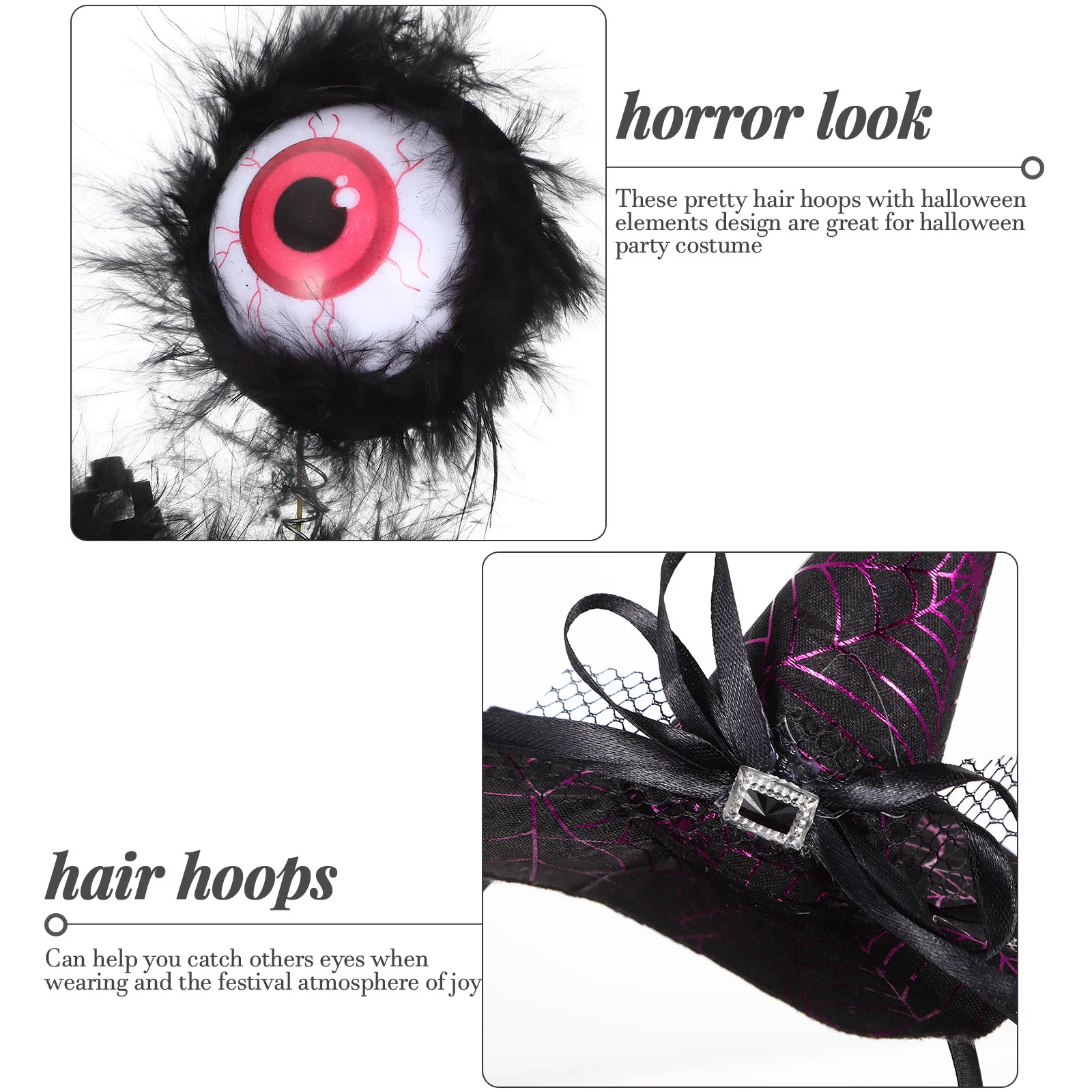 

3 Pcs Headbands Halloween Hair Hoops Hairband Costume Accessories Headwear Hairbands Bulk