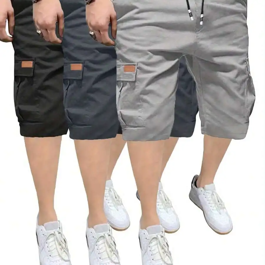 

Mens Casual Cargo Shorts With Multi Pockets Elastic Waist Drawstring Stretch Short For Outdoor