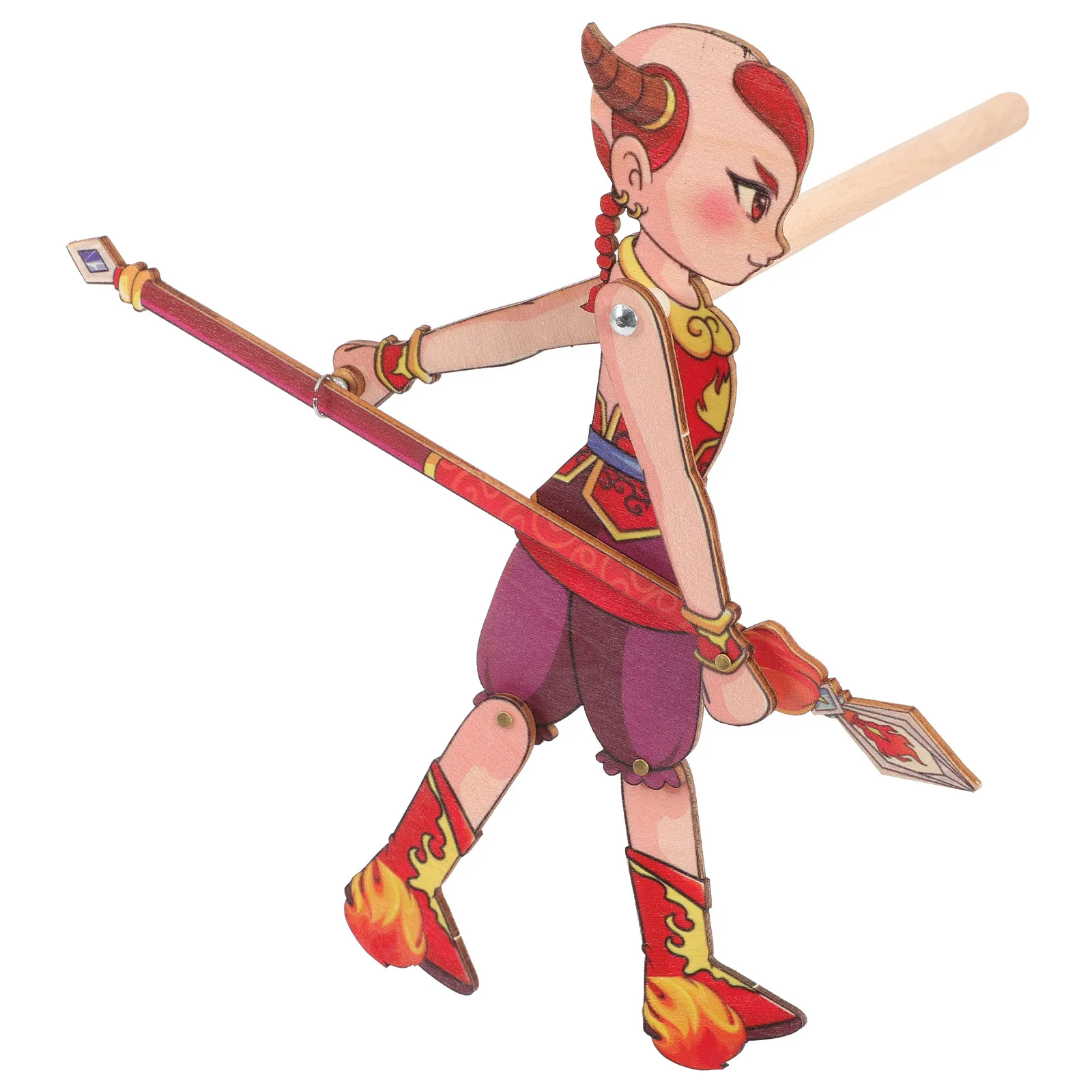 Chińska Lalka Cieniowa z Drewna dla Dzieci DIY Edukacyjna Rękodzieło Rekwizyt do Opowiadania Historii i Występów