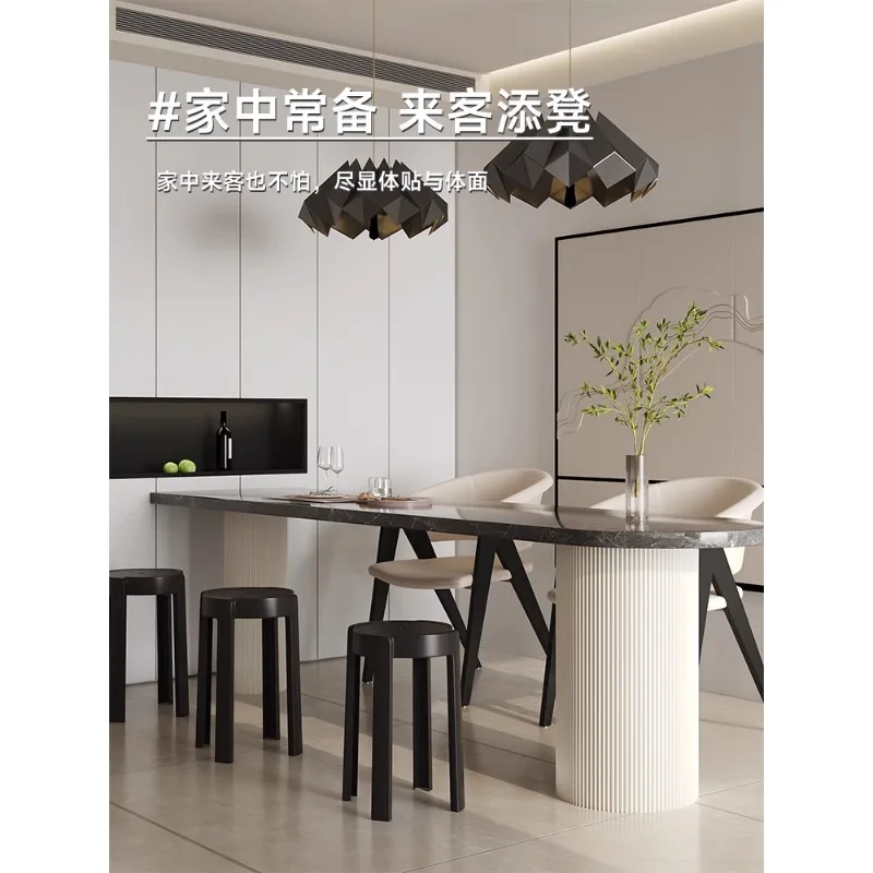 Plastic stool thickened household stackable windmill round stool modern simple living room dining table high chair cooked glue b
