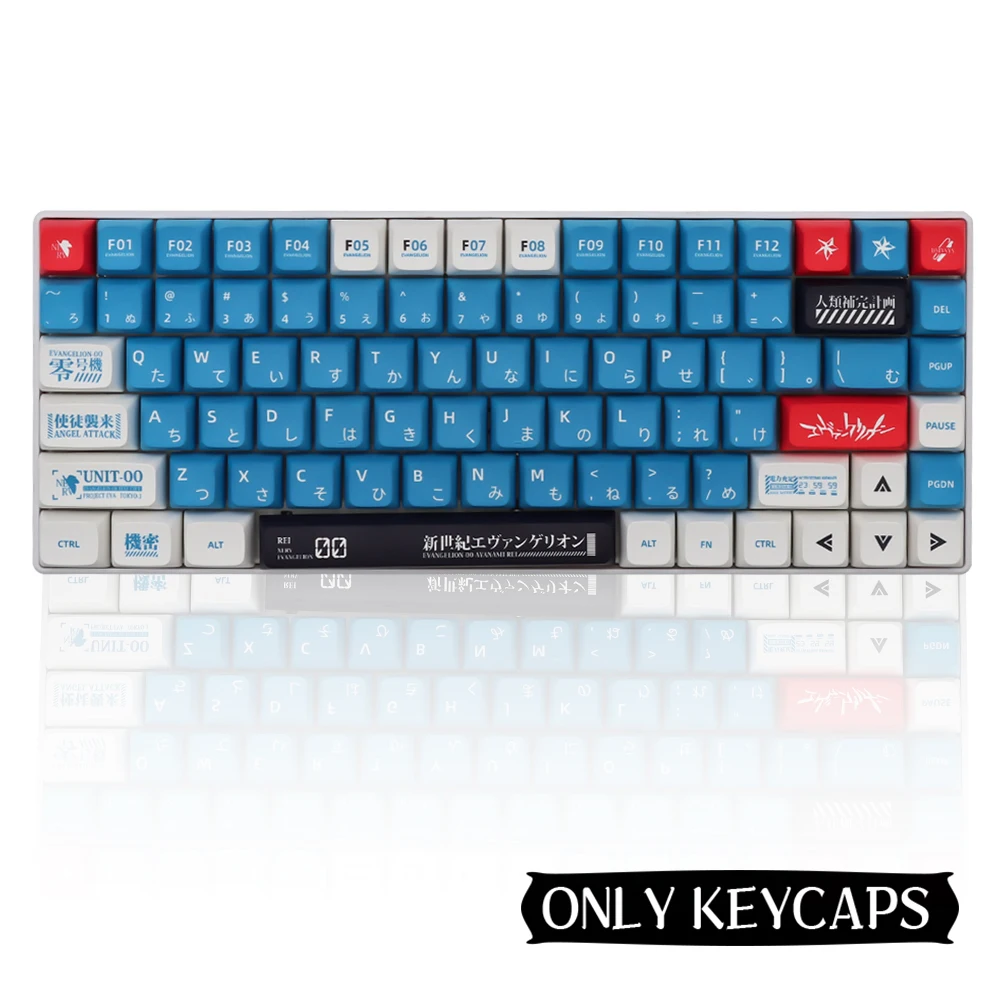 Tema eva animação japonesa keycaps personalizados xda perfil pbt tintura sublimação keycap para gmk mx interruptor teclado mecânico