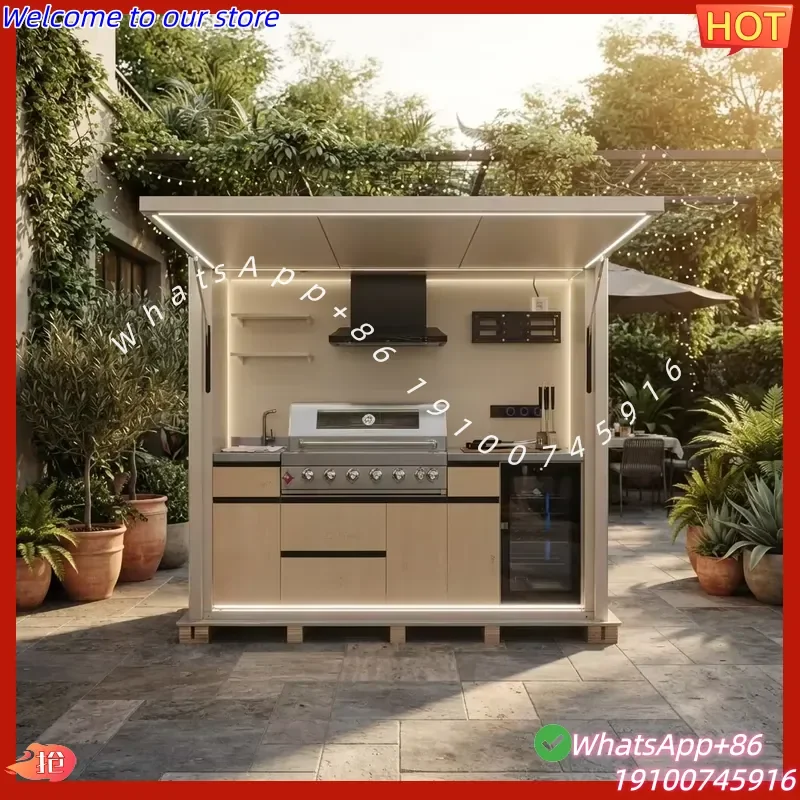 2026CE Outdoor Kitchen Modules with Grill and Fridge Cutout Modular System for Custom Setup Modular Kitchen