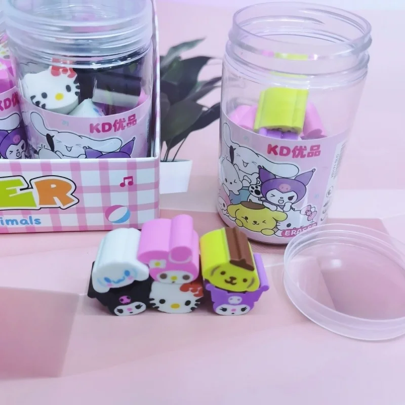 

4set/lot Sanrio Kuromi Melody Cinnamoroll Kitty Eraser Cute Writing Drawing Pencil Erasers Stationery Gifts School Supplies