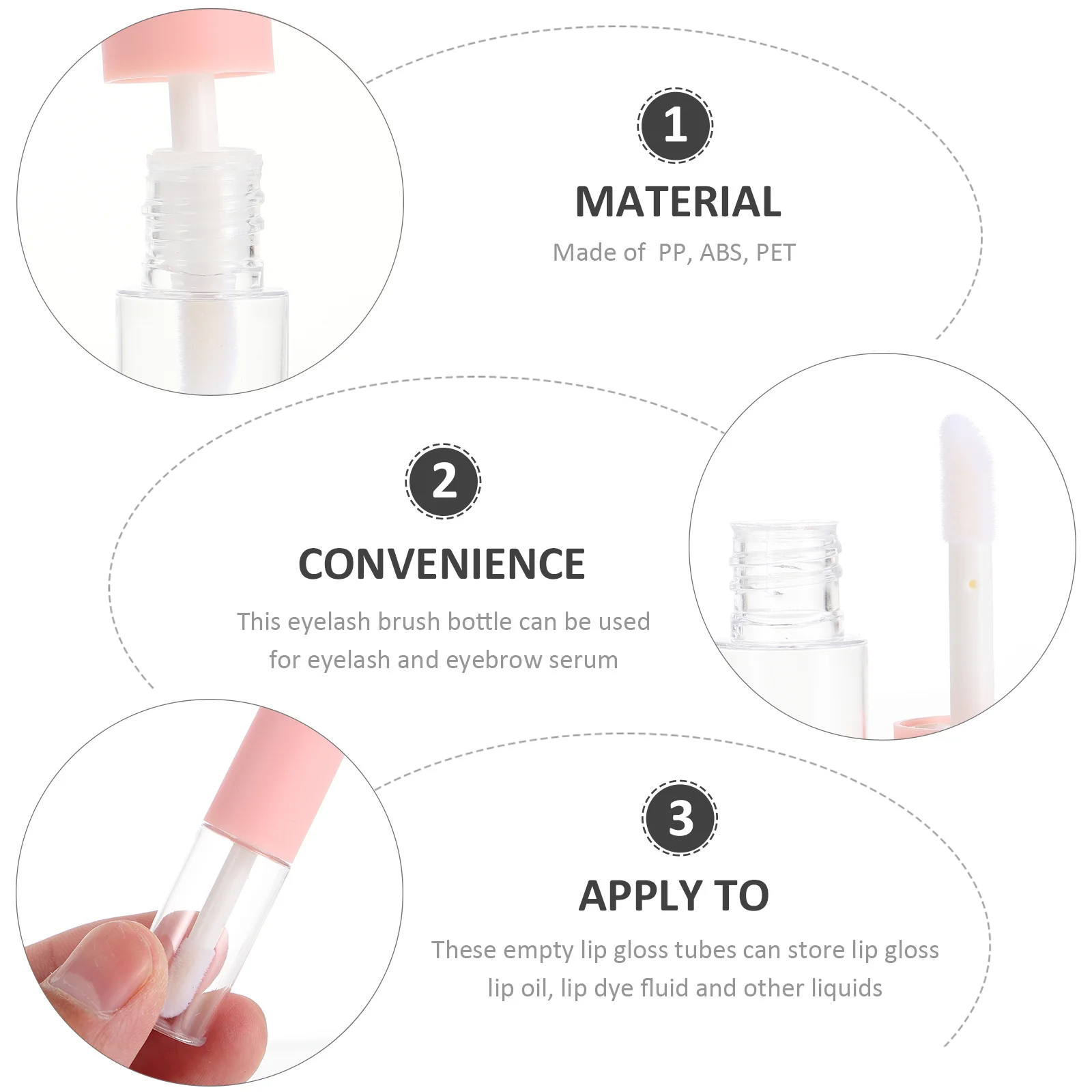 FRCOLOR 10pcs 4ml Empty Lip Gloss Tubes Mini Vials Containers Sample Bottles for Packaging