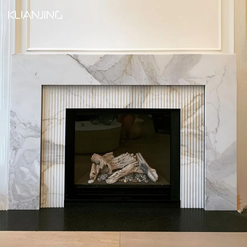 

Элитная современная мраморная тумба под телевизор KuanJing с электрическим камином и пультом ДУ, отдельностоящая, для дома, виллы, квартиры
