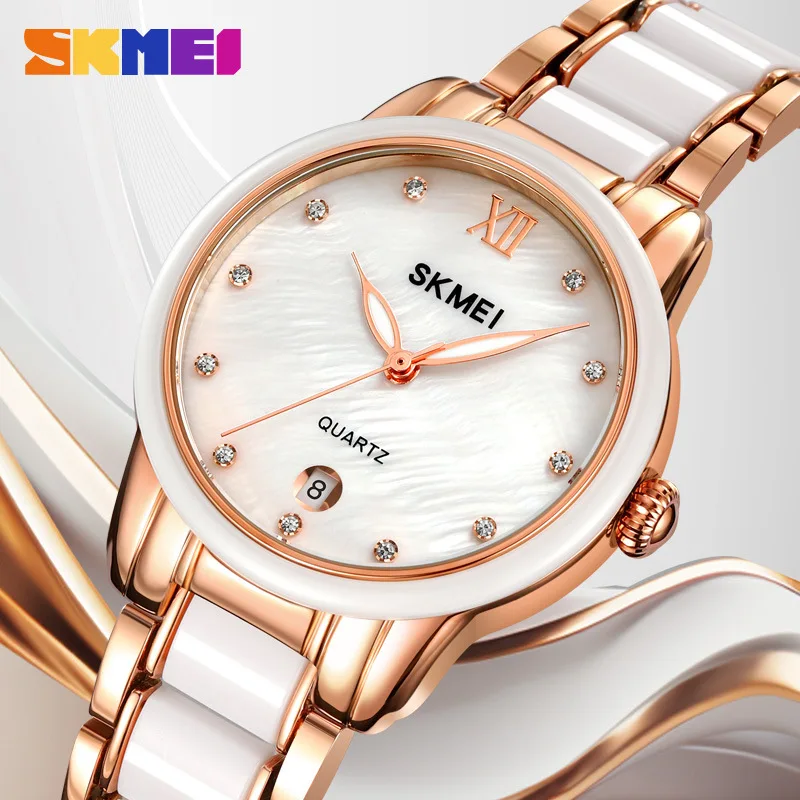 SkmeiNew Senhoras Relógio Relógio Simples Moda Diamante Quartz Watch30Women À Prova D 'Água Elegante All-Match Watch