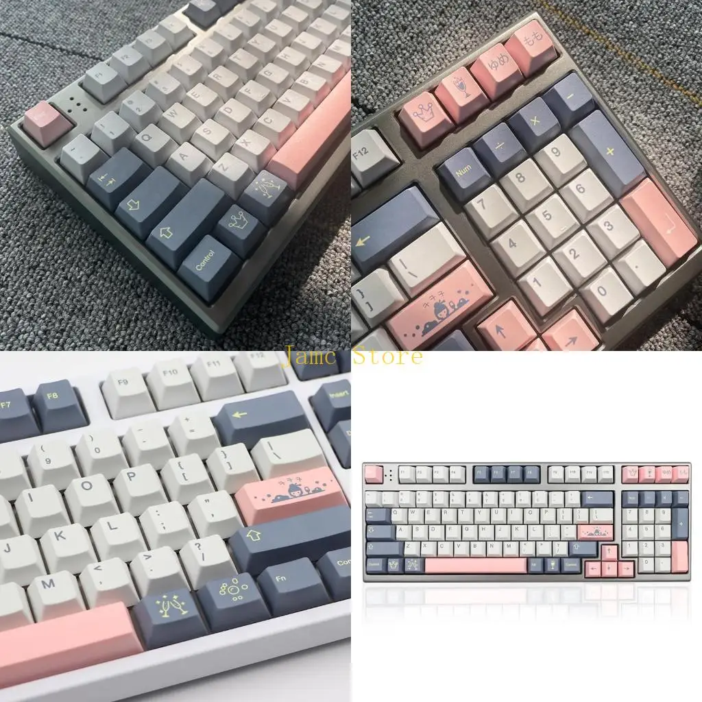 

LX0B Momo Yume Keycaps Cherry Profile 135 Keys Dye-Sub Keycaps DZ60 GK61 SK61 Layout