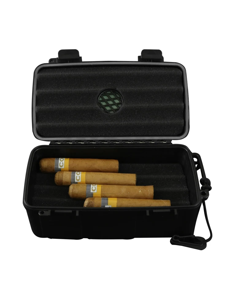 Cigar Humidor Case Waterproof Travel Smoking Box  Storage 4 Cigars Box Humidor Humidifier For Sigar