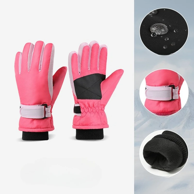 قفازات تزلج شتوية جديدة للأطفال مقاومة للرياح ومقاومة للماء للتزلج على الجليد قفازات واقية للرياضات الخارجية مناسبة