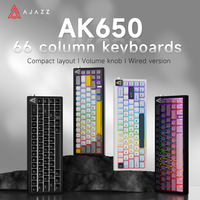 Ajazz Ak650 Wired Keyboard Gasket Structure Infinitely Adjustable Knob All Key Hotswap Rgb Gaming Keyboard Compatible Windows