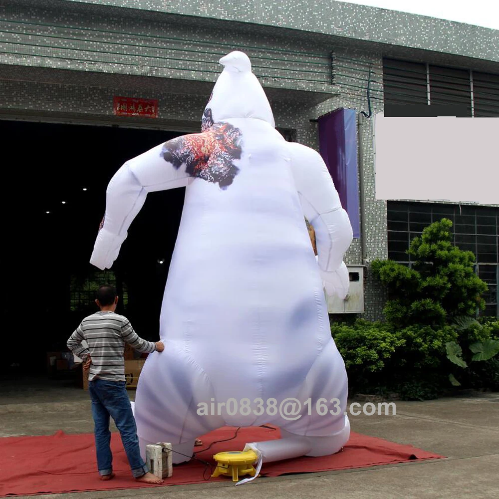 Custom Monster White Inflatable Ghost Advertising Scary Cartoon Mascot For Outdoor Halloween Decoration