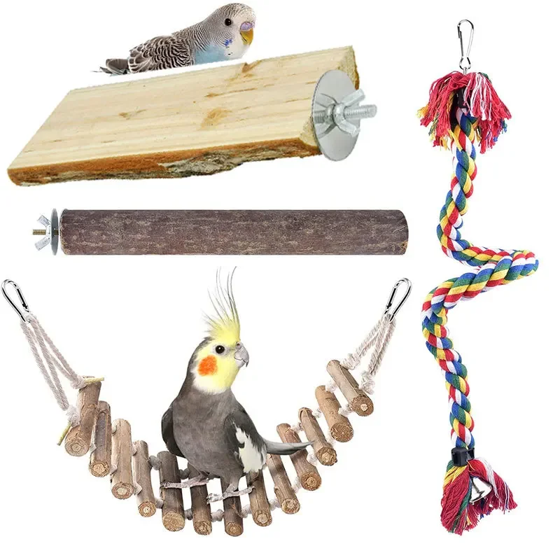 

Bird Toy Combination Set, Small and Medium sized Parrot Biting Toy, Bird Supplies, Swinging Stick, Parrot Toy