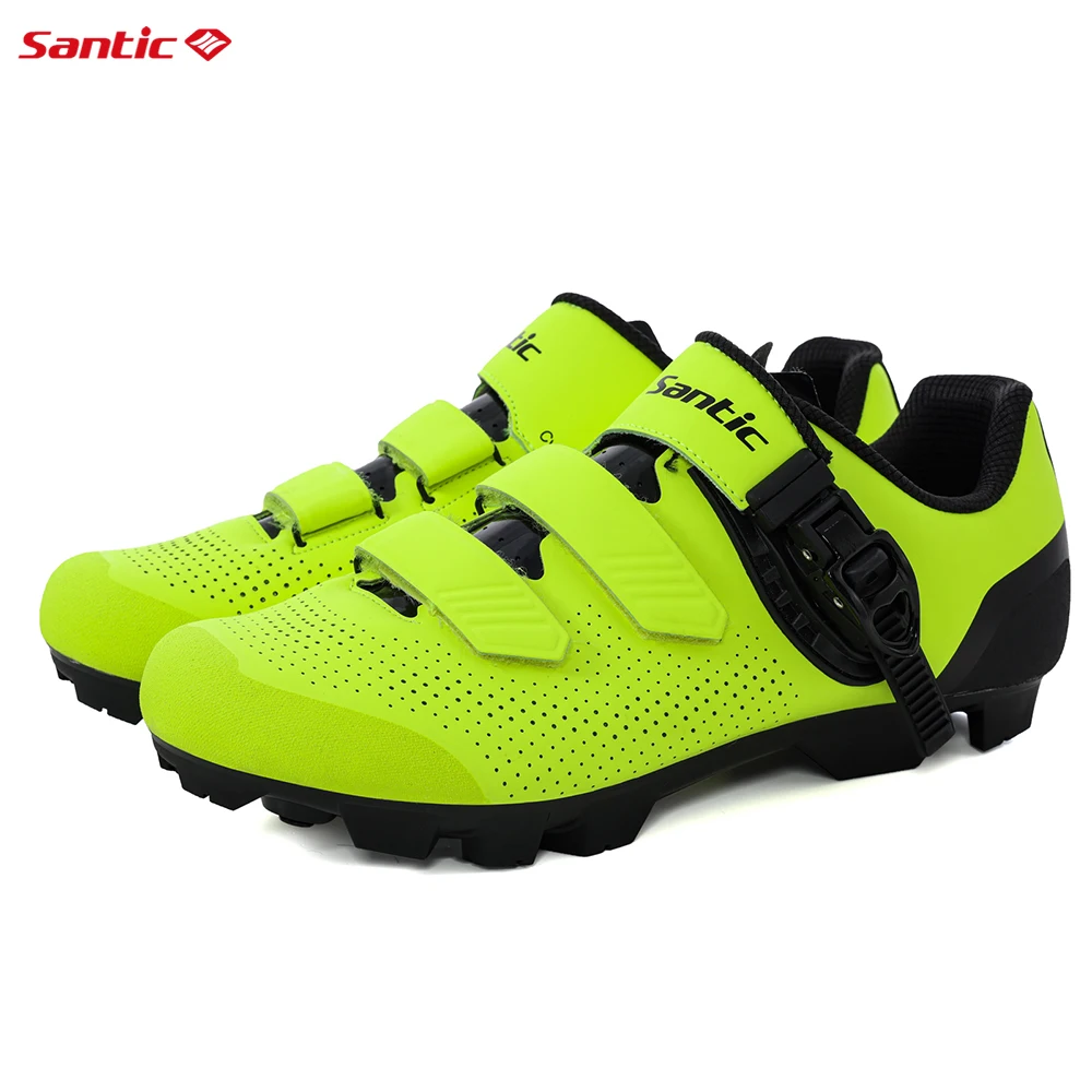 Santic MTB Cycling Shoes Unisex Mountain Bike Wear Resistant Waterproof Bicycle Nylon Bottom Self-Locking Riding Shoes KMS20024