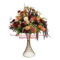 80/60/50/40cm Red Orange Artificial Large Flower Ball Arrangement Table Centerpiece for Event Wedding Decor Floral Bouquet 6