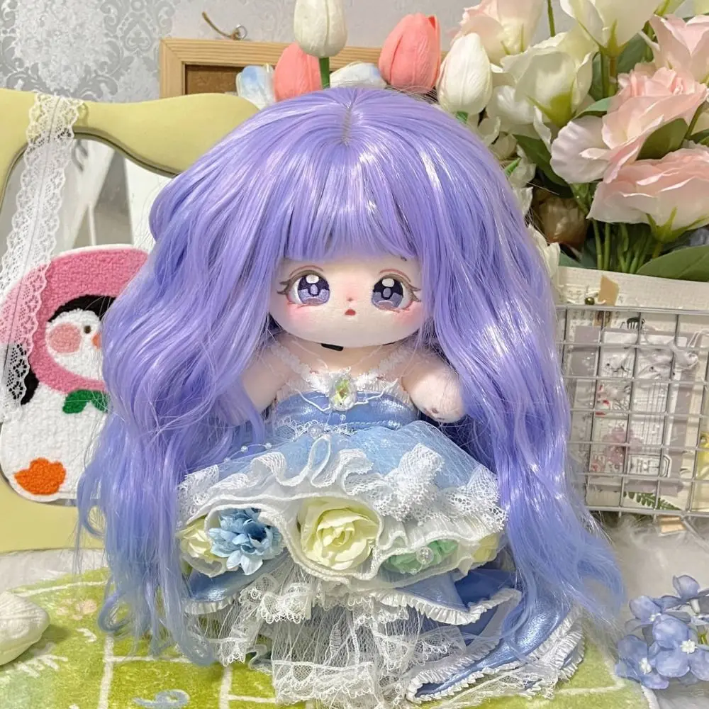 Long Curly Hair Cotton Doll Wig Clamping Chemical Fiber Idol Star Doll Hair Colorful Purple Doll Chemical Fiber Wig Cotton Doll