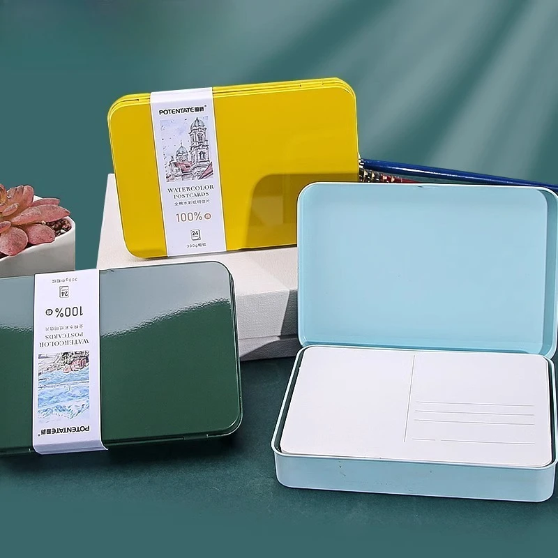 المهنية المائية ورقة بطاقة بطاقة بريدية القصدير صندوق الفنان الصف القطن 300 جرام غرامة/متوسطة/الحبوب الخشنة السفر رسم الفن لوازم