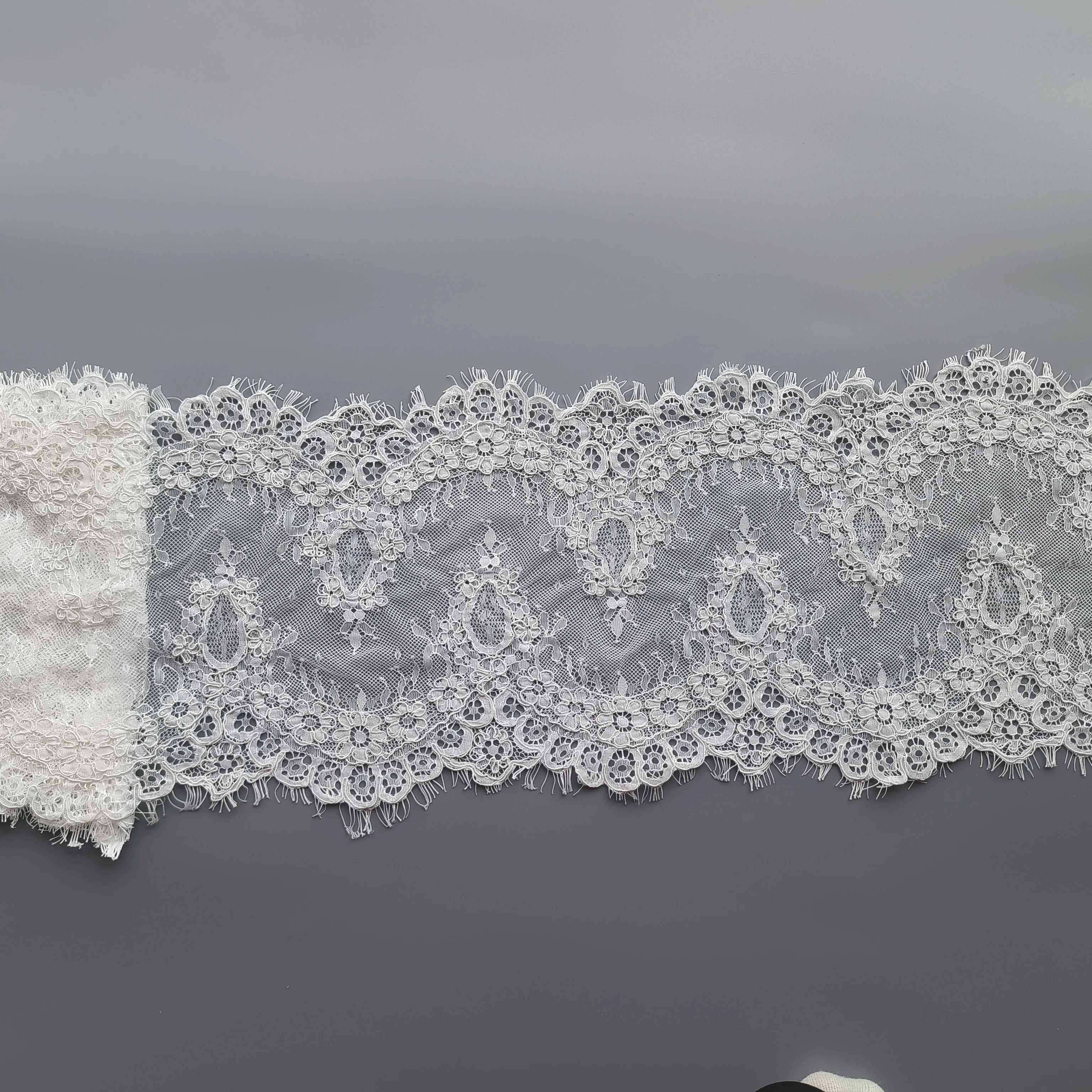 

3-метровая свадебная кружевная отделка с вышивкой шантильи, французская кружевная отделка