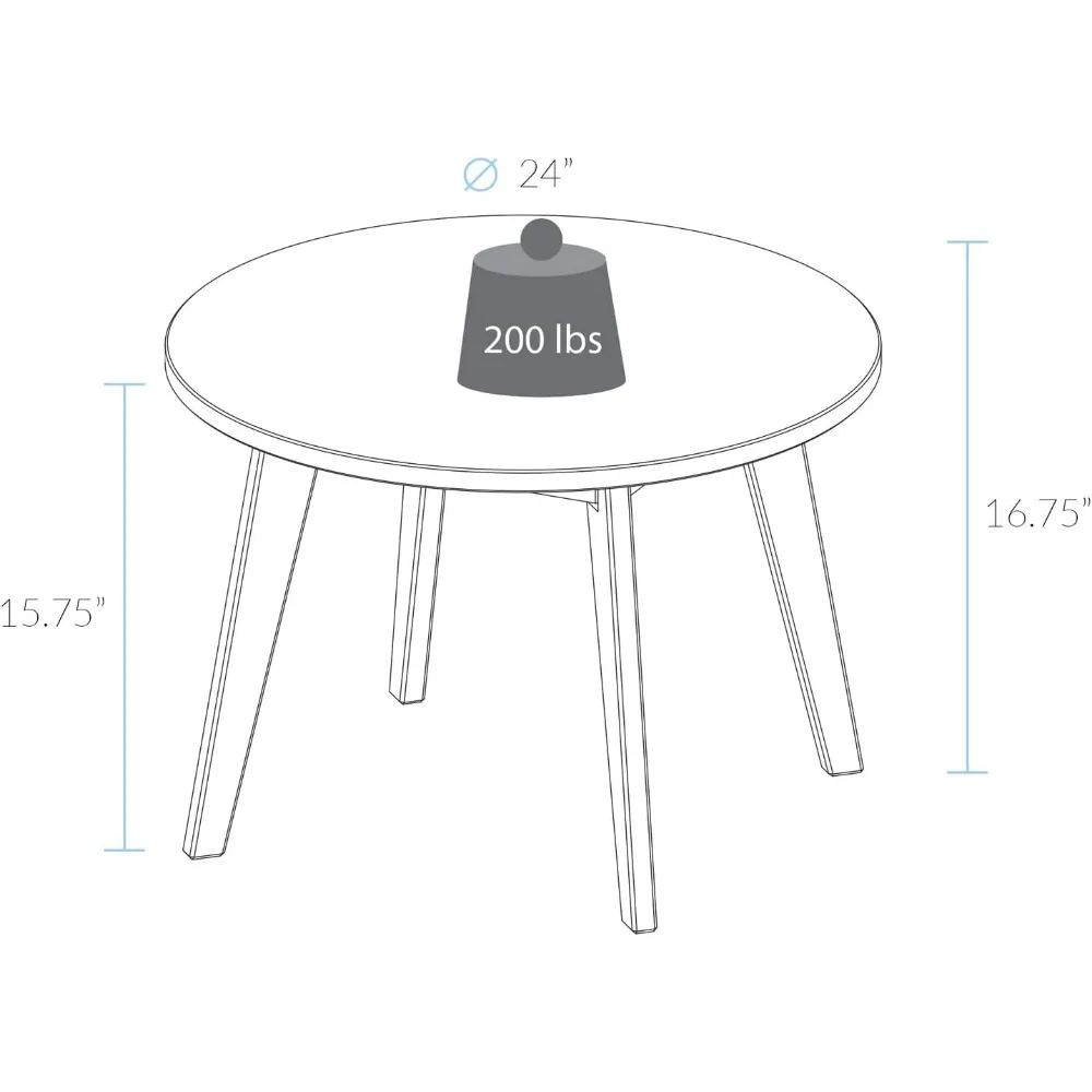 Table basse ronde en bois dur massif à charme rustique pour les intérieurs confortables de la maison