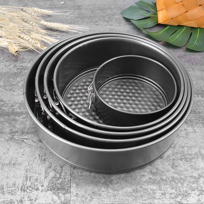 Round Bread Mold Baking Cake Pan with Removable Bottom Buckle Quick-Release Non-Stick Coating 12cm/14cm/16cm/18cm