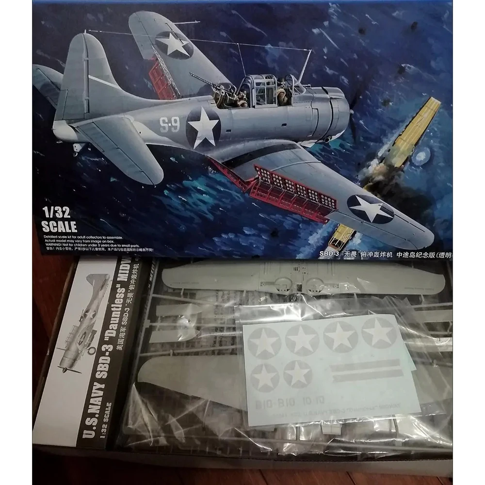 

Trumpeter 02244 1:32 US SBD SBD-3 Dauntless Midway Dive Bomber Военный самолет Пластиковая сборка Модель Комплект Ремесленная строительная игрушка
