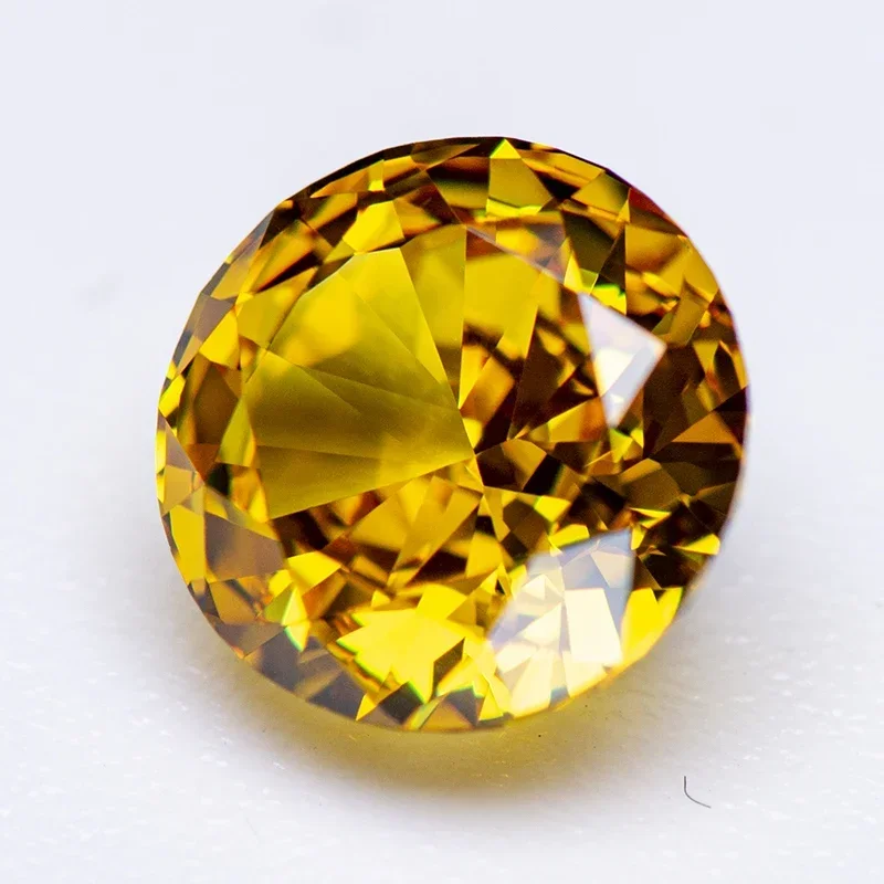 

Cubic Zirconia Crushed Ice Cut No Certificate Round Shape Golden Yellow Color Charms Beads Jewelry Making Bracelet Materials