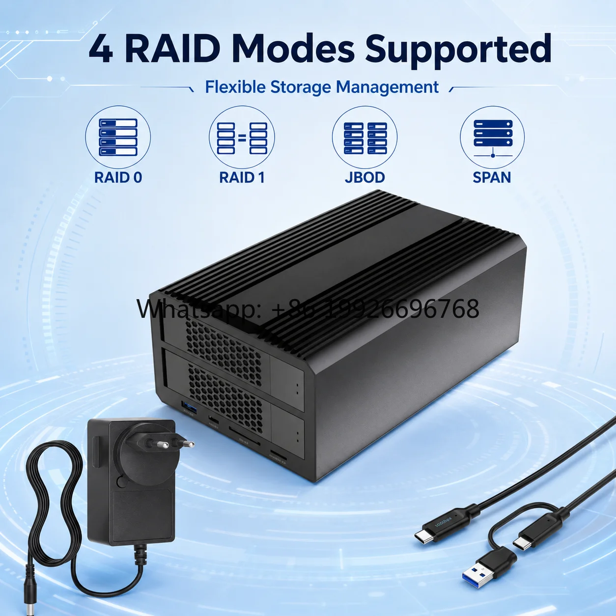 USB C 10Gbps Hard Drive Enclosure RAID Array Case 3.5 2.5 SATA HDD SSD Dock Hub SD TF Card Reader External Storage Cabinet