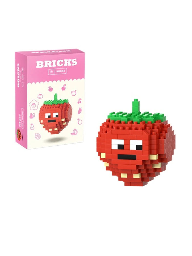 Blocs de construction assemblés à petites particules, jouets éducatifs, puzzle de fruits, petits ornements éducatifs pour enfants garçons et filles, cadeaux