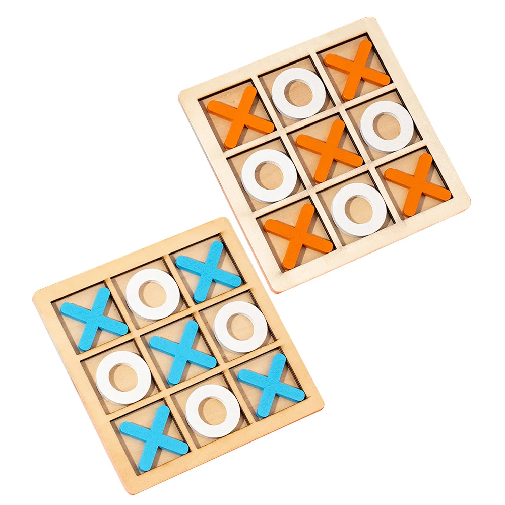 2 Sets Holzkappen-Familienbrettspiele, Puzzle-Spielzeug, Schach für Kinder, Kinder, Erwachsene