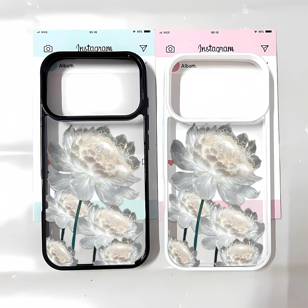Flower Flower Elegant Peony Gray Phone Case Aesthetic Soft Cover for Best iPhone 12 11 16 New Plus 14 Style 13 15 17 Air Max Pro - Aliexpress Deal