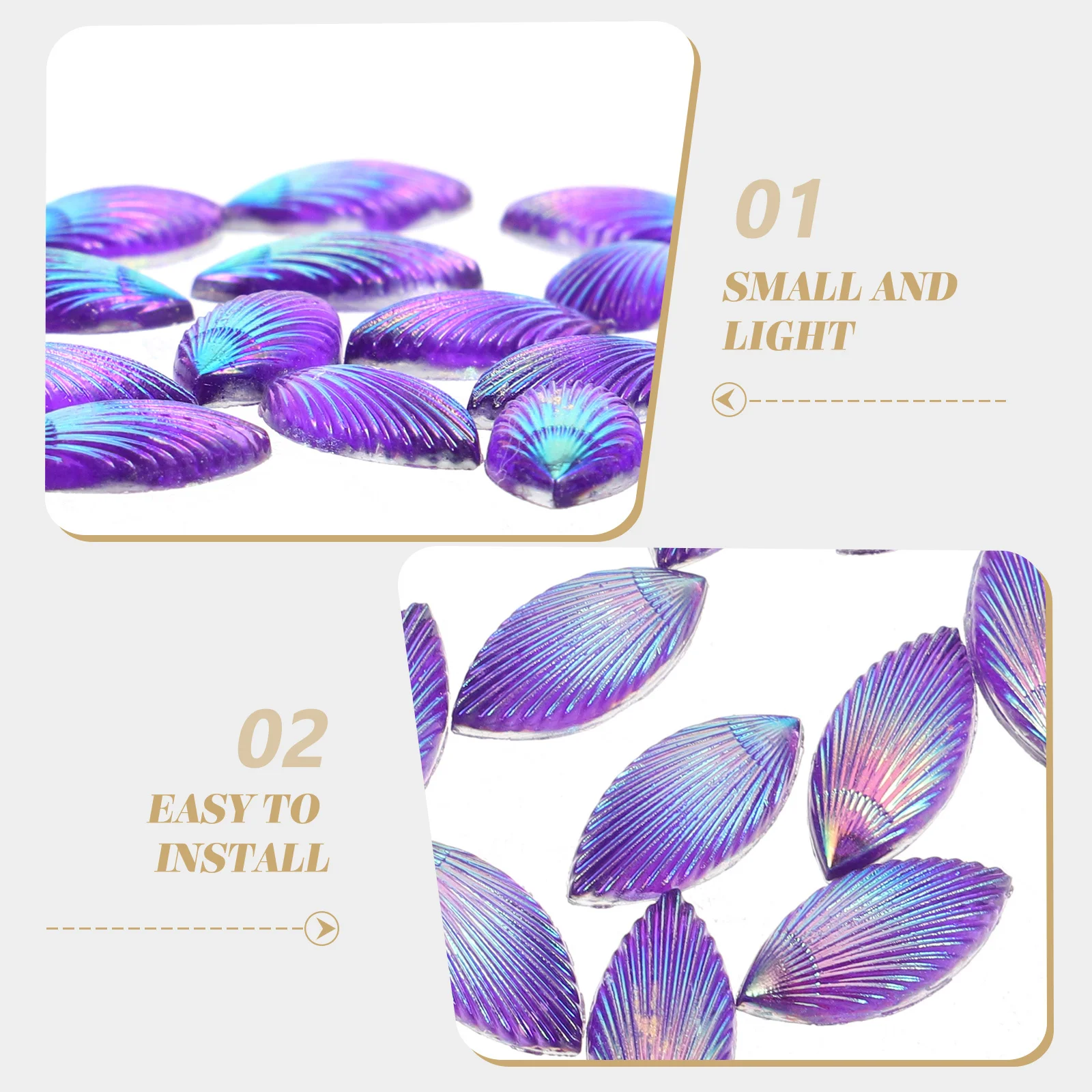 20 قطعة نمط قذيفة حجر الراين لامعة الراتنج السحر مصغرة قذيفة الديكورات DIY بها بنفسك بطاقات المزهريات المرايا أزرار الزجاج الحرفية #6