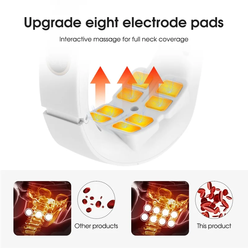

A49Z Electric Vertebra Massager EMS Pulse Massager With Heat Fit For Pain Relief Therapy Gift For Family