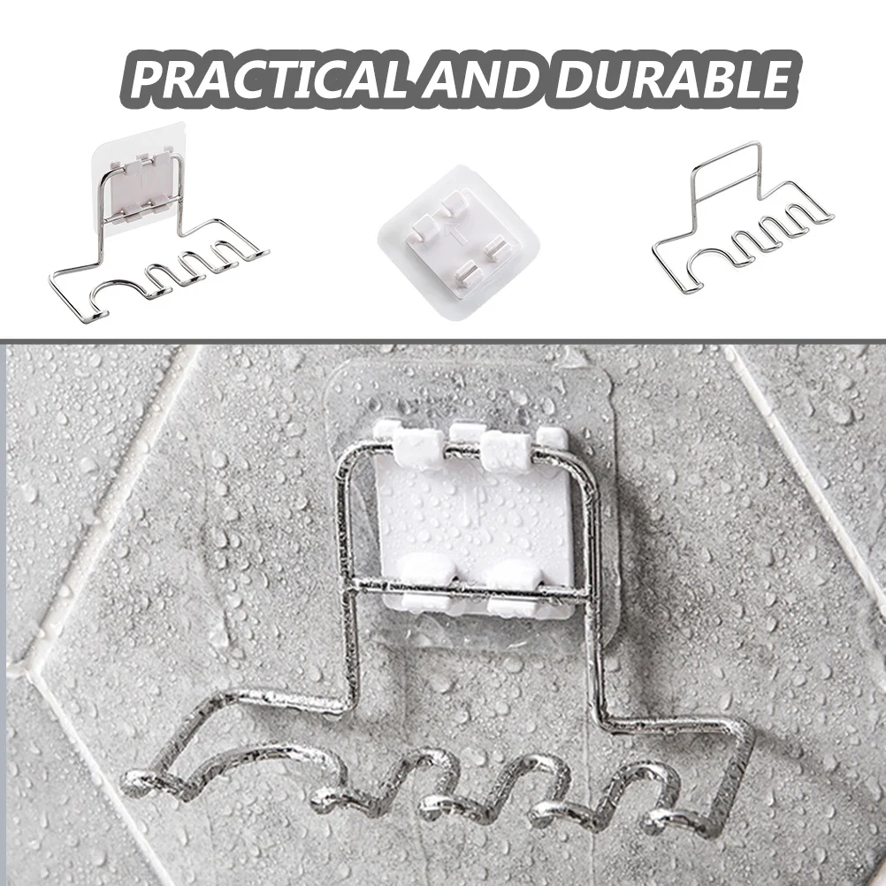 

Stainless Steel Toothpaste Holder 3 Toothbrush Slots Razor Storage No Drill Bathroom Organizer Shelf Waterproof Rustproof