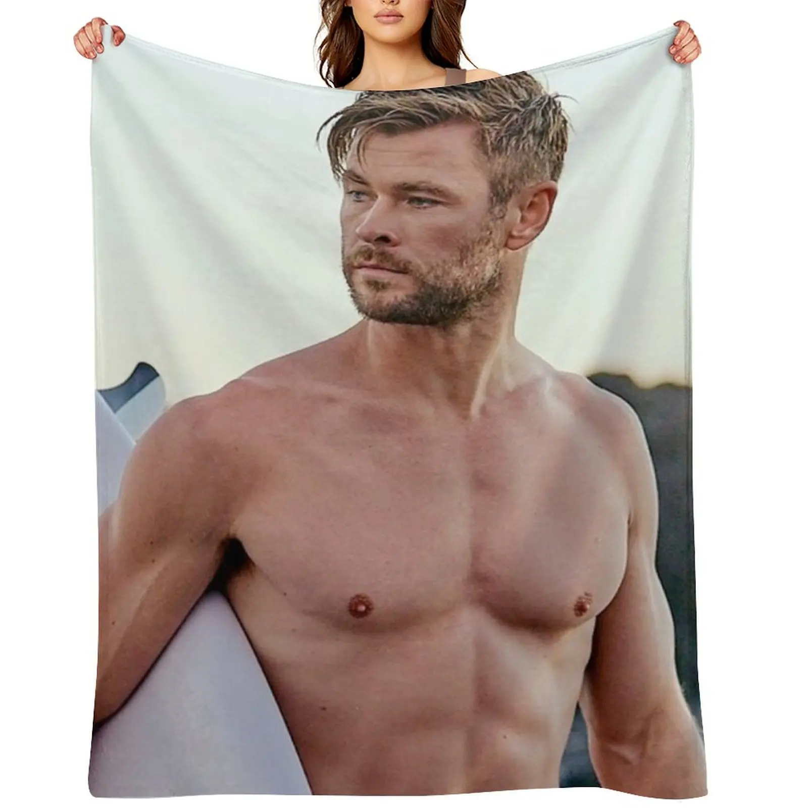 

Chris Hemsworth Throw Blanket warm for winter Beautifuls for sofa Sofa Quilt Blankets