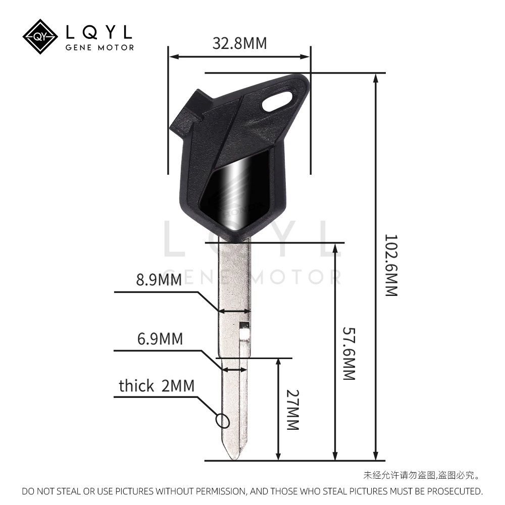 LQYL Blank Key Motorcycle Replace Uncut Keys For HONDA Scooter Magnet Anti-theft lock PCX 125 SCR100 WH110 150 LEAD125 AirBlade