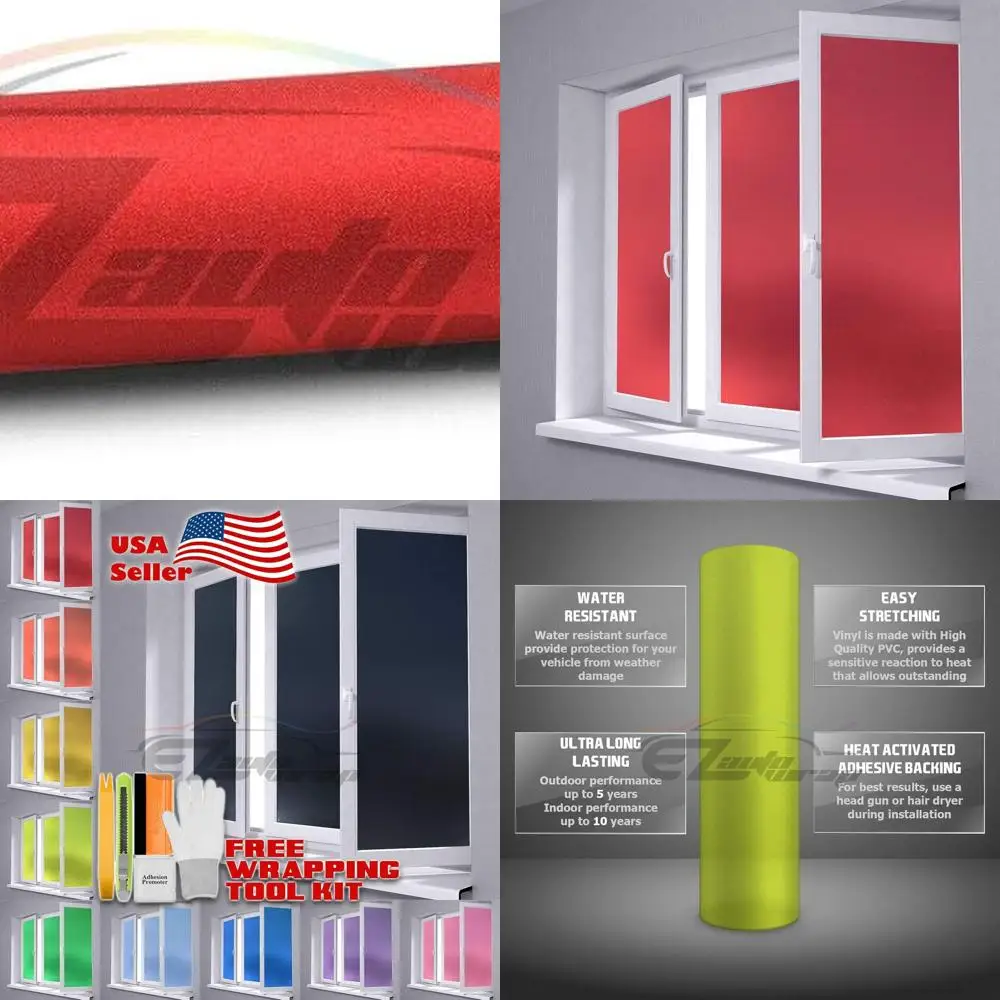 Película para ventana de vidrio rojo esmerilado 48x108 para privacidad: fácil despegar y pegar, resistente al agua, ideal para el hogar y el baño