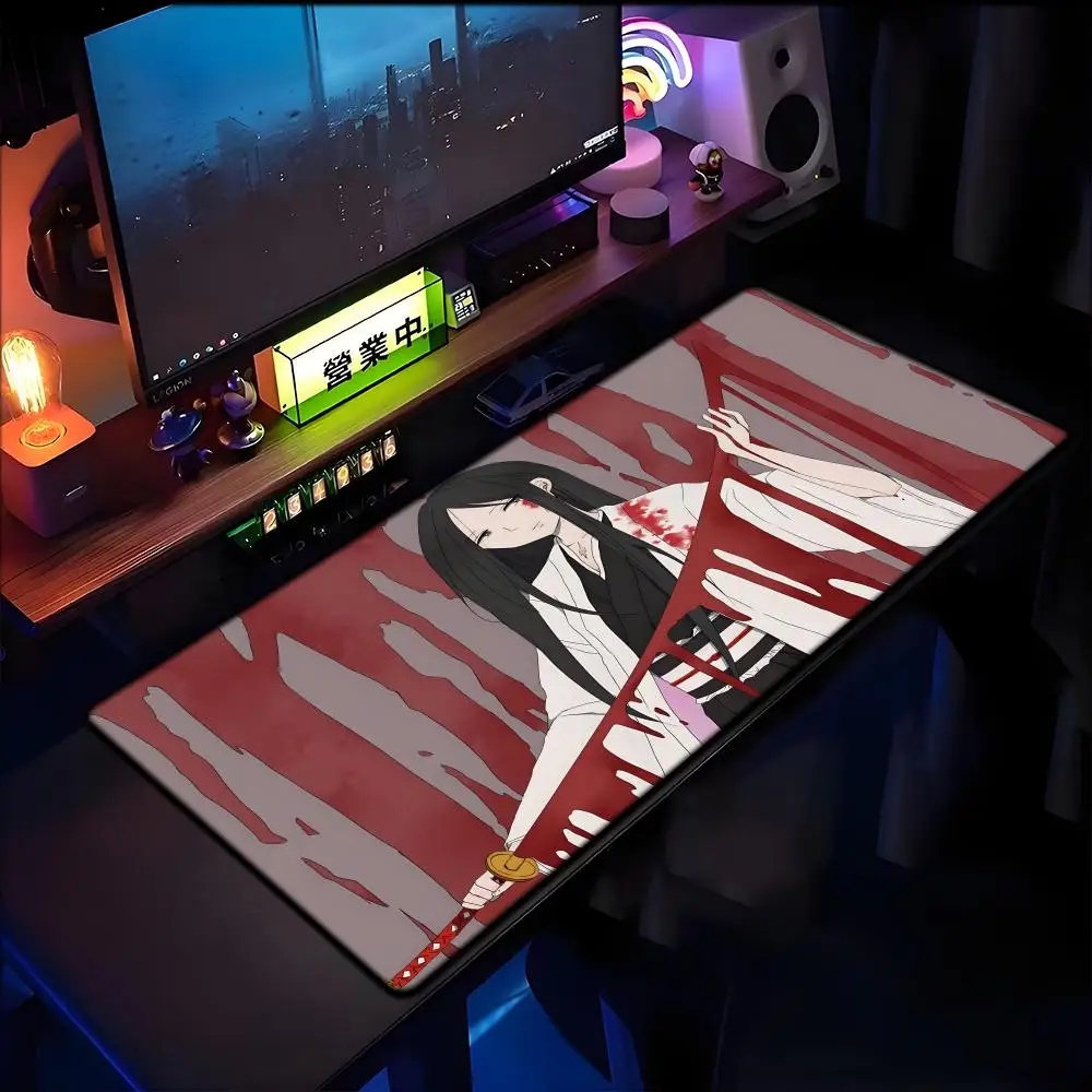 

Large Mouse Pad black white Anime BLEACH Mause Mats Gaming Accessories Office Gamer Keyboard Desk Mat Unohana Retsu Mousepad